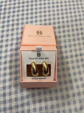 BNIB House of Harlow 1960 Chunky Gold Hoop Earrings